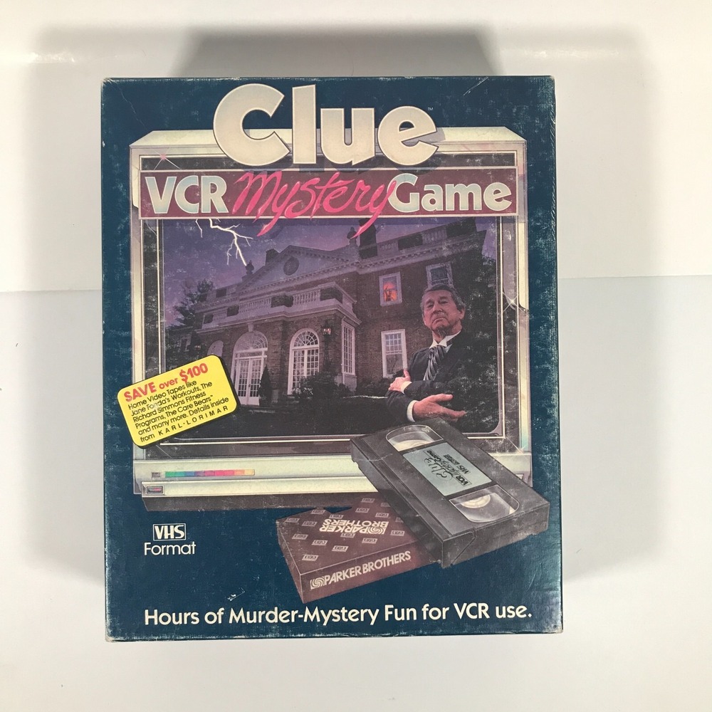 Vintage Clue VCR Mystery Game 1985 Parker Brothers VHS Board Game P4100 Retro